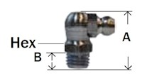 Metric Grease Fitting 90 Deg Ball Check Diagram 2